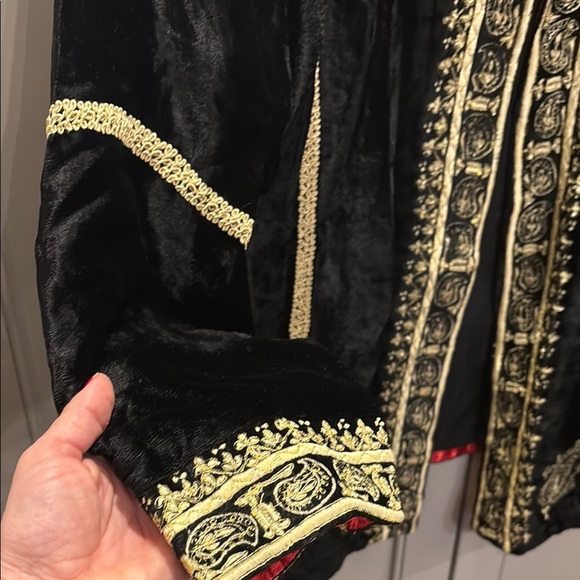 Soft Surroundings Sz XL Romantic Rich Black Velvet Art-to-Wear Open Jacket - Picture 3 of 7